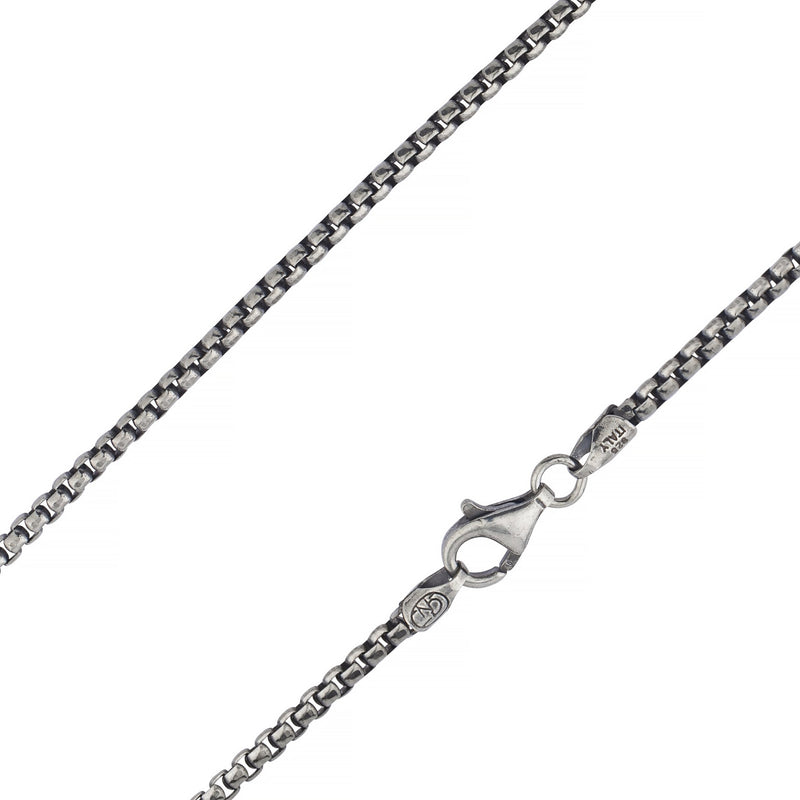 Solid Round Box Chain Necklace - Oxidized Antique Finish Necklaces - DailySale