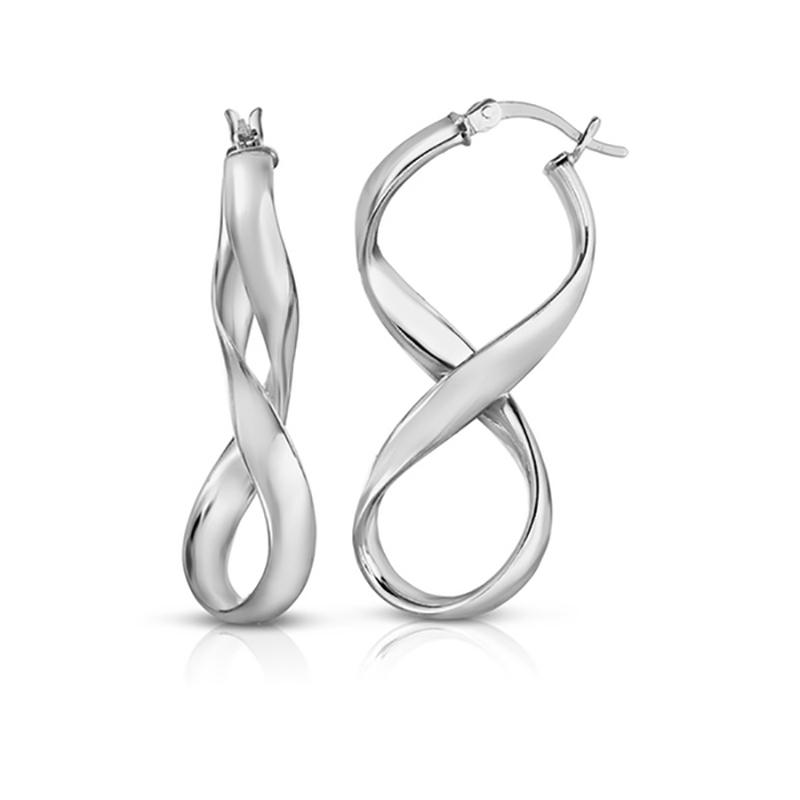 Solid Sterling Silver Figure 8 Earrings by Verona Jewelry - DailySale
