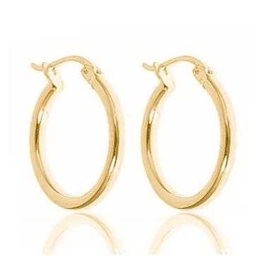 Solid Sterling Silver French Lock Hoops In Gold Earrings - DailySale
