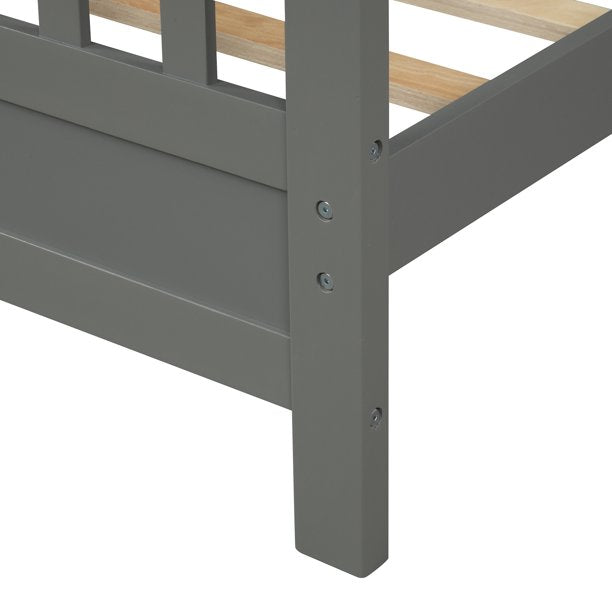 Solid Wood Platform Bed and Kids Room Headboard Furniture & Decor - DailySale