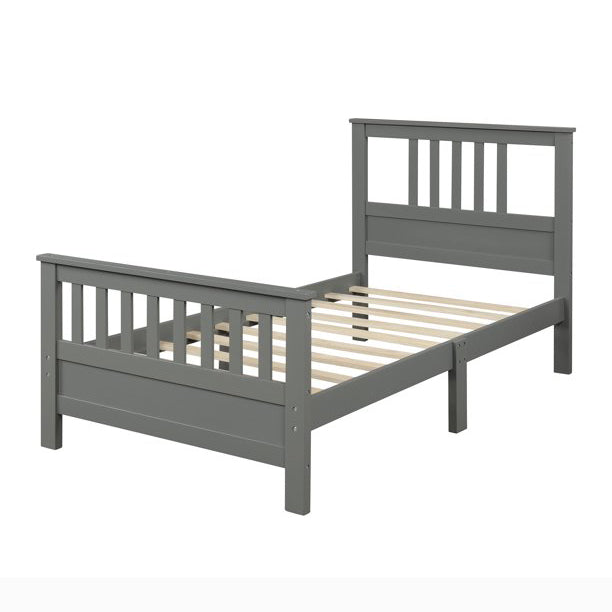 Solid Wood Platform Bed and Kids Room Headboard
