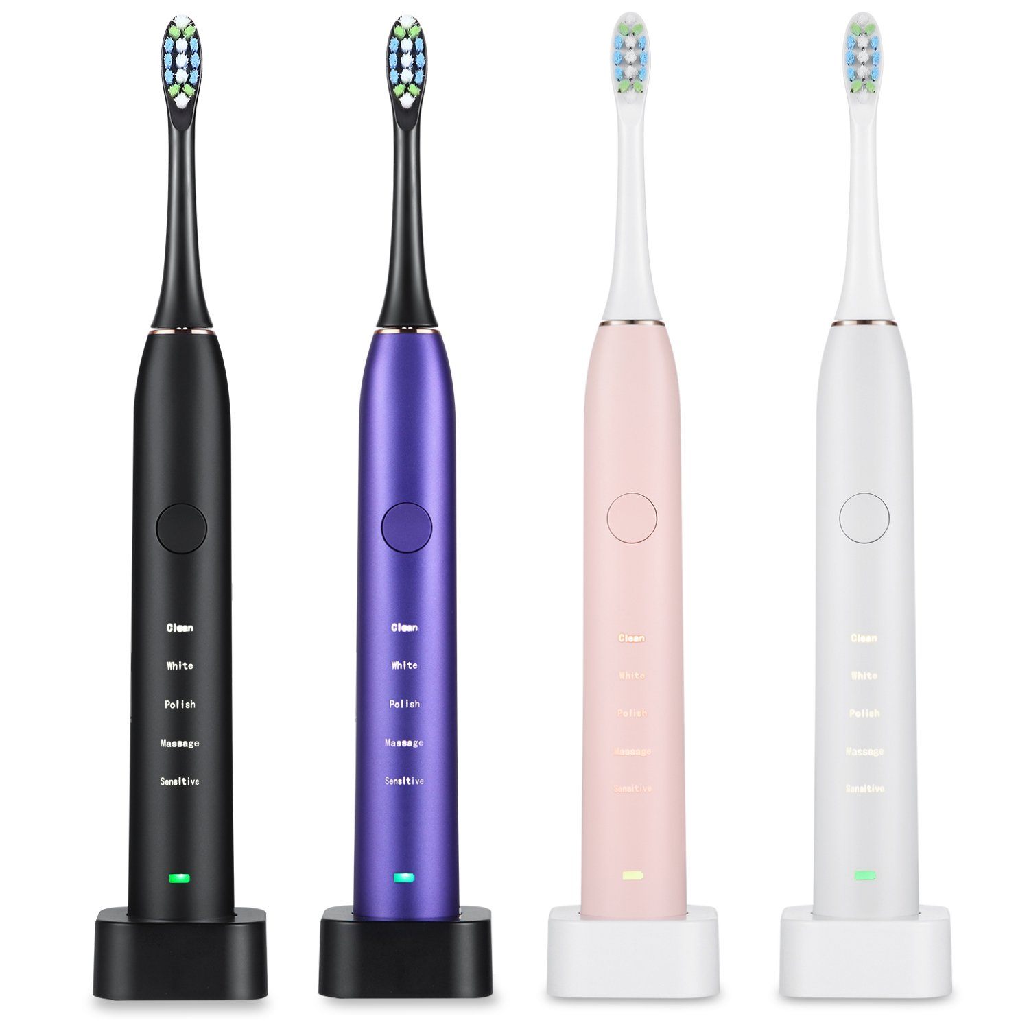 Sonic Electric Toothbrush For Adults Magnetic Charging Waterproof IPX7 Replacement Heads Set Beauty & Personal Care - DailySale