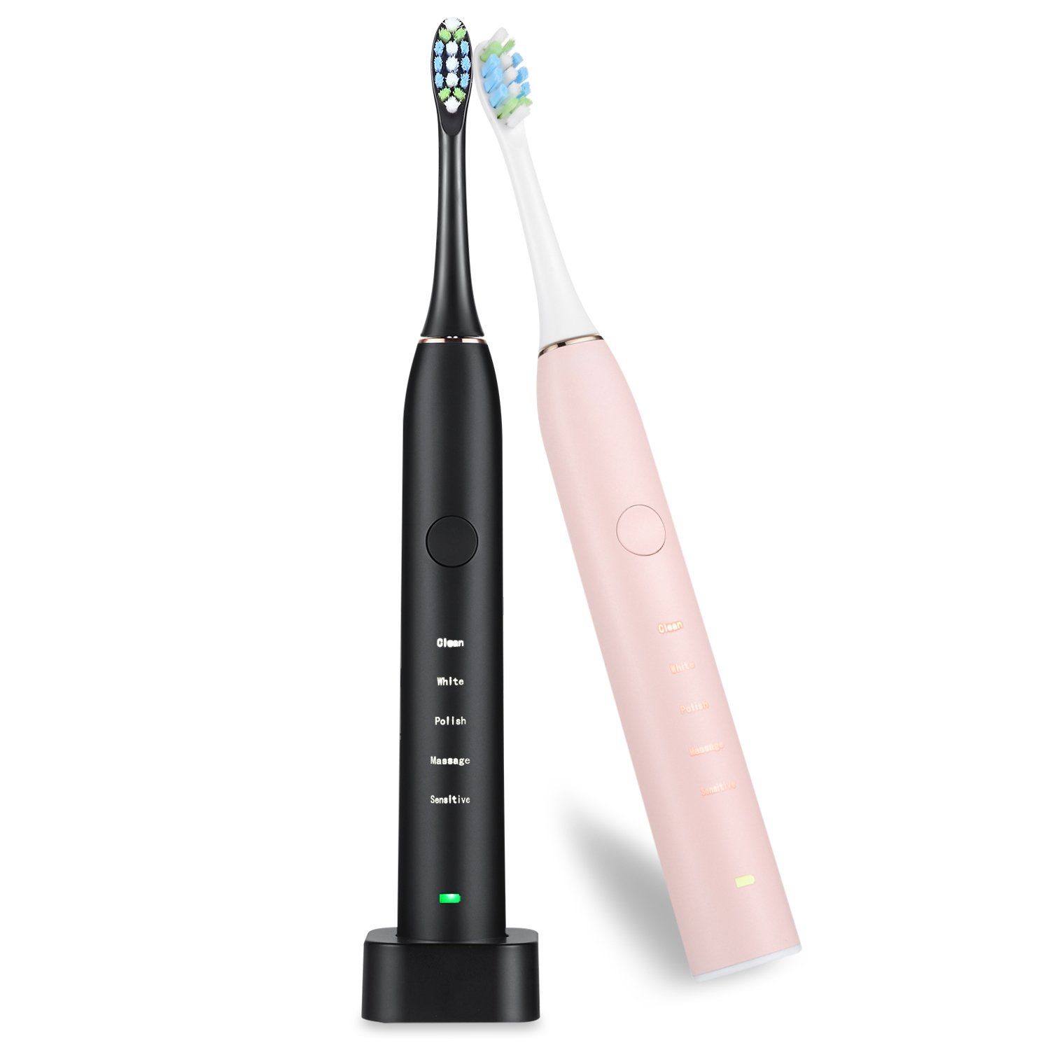 Sonic Electric Toothbrush For Adults Magnetic Charging Waterproof IPX7 Replacement Heads Set Beauty & Personal Care - DailySale