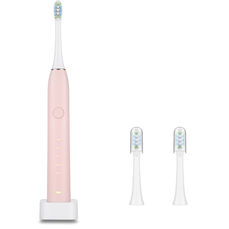 Sonic Electric Toothbrush For Adults Magnetic Charging Waterproof IPX7 Replacement Heads Set Beauty & Personal Care Pink - DailySale