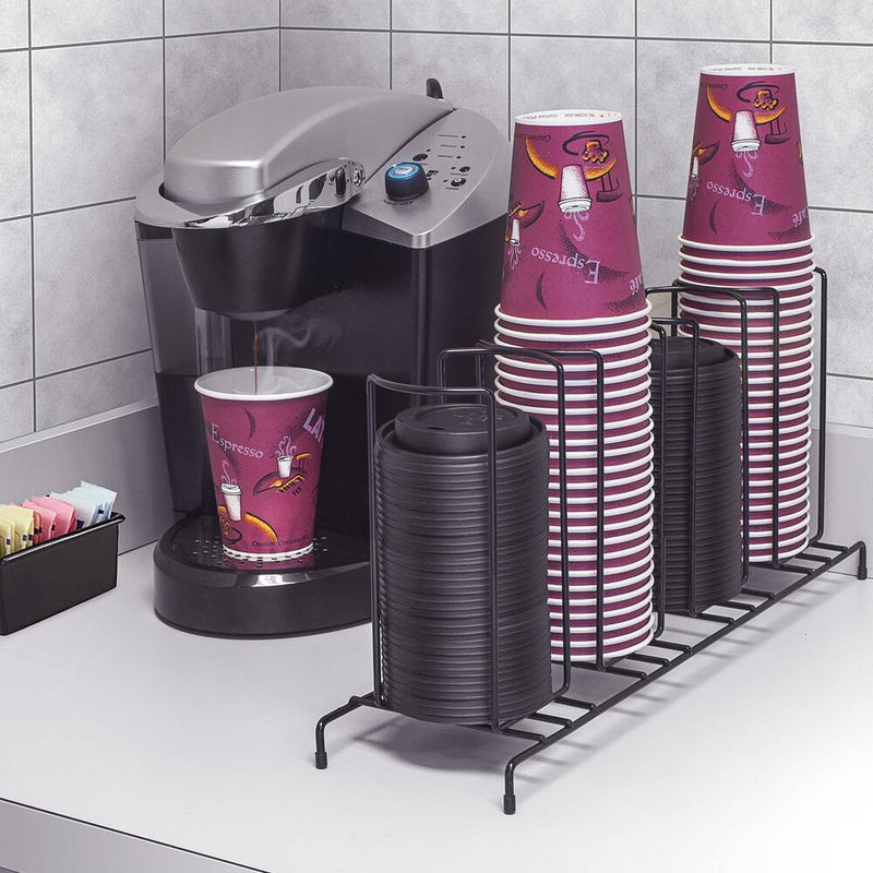Sorbus 4-sectional Black Cup and Lid Organizer - DailySale, Inc