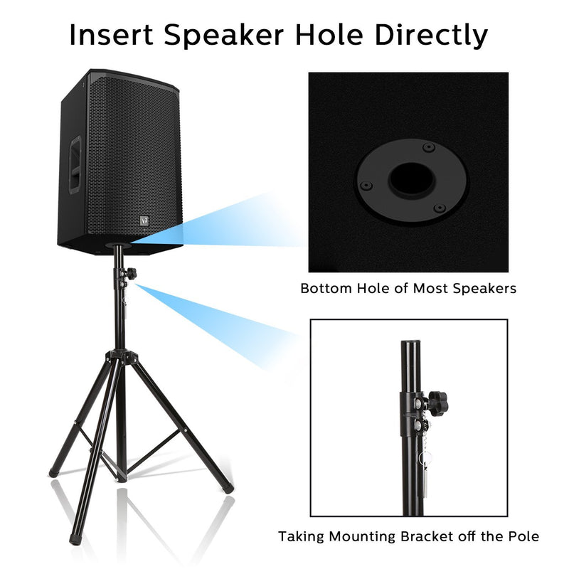 Speaker Tripod Stand Adjustable Height Heavy Duty Holder Headphones & Audio - DailySale