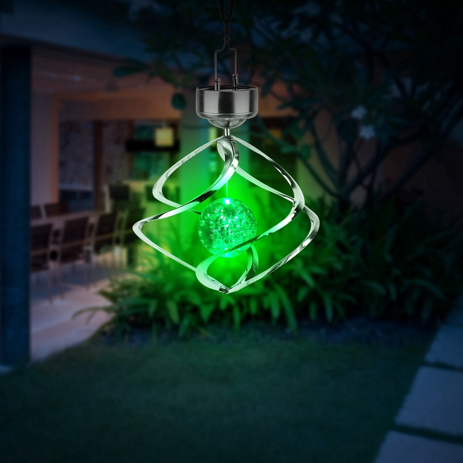 Spiral Spinner Solar Lights Wind Chime LED Outdoor Lighting - DailySale