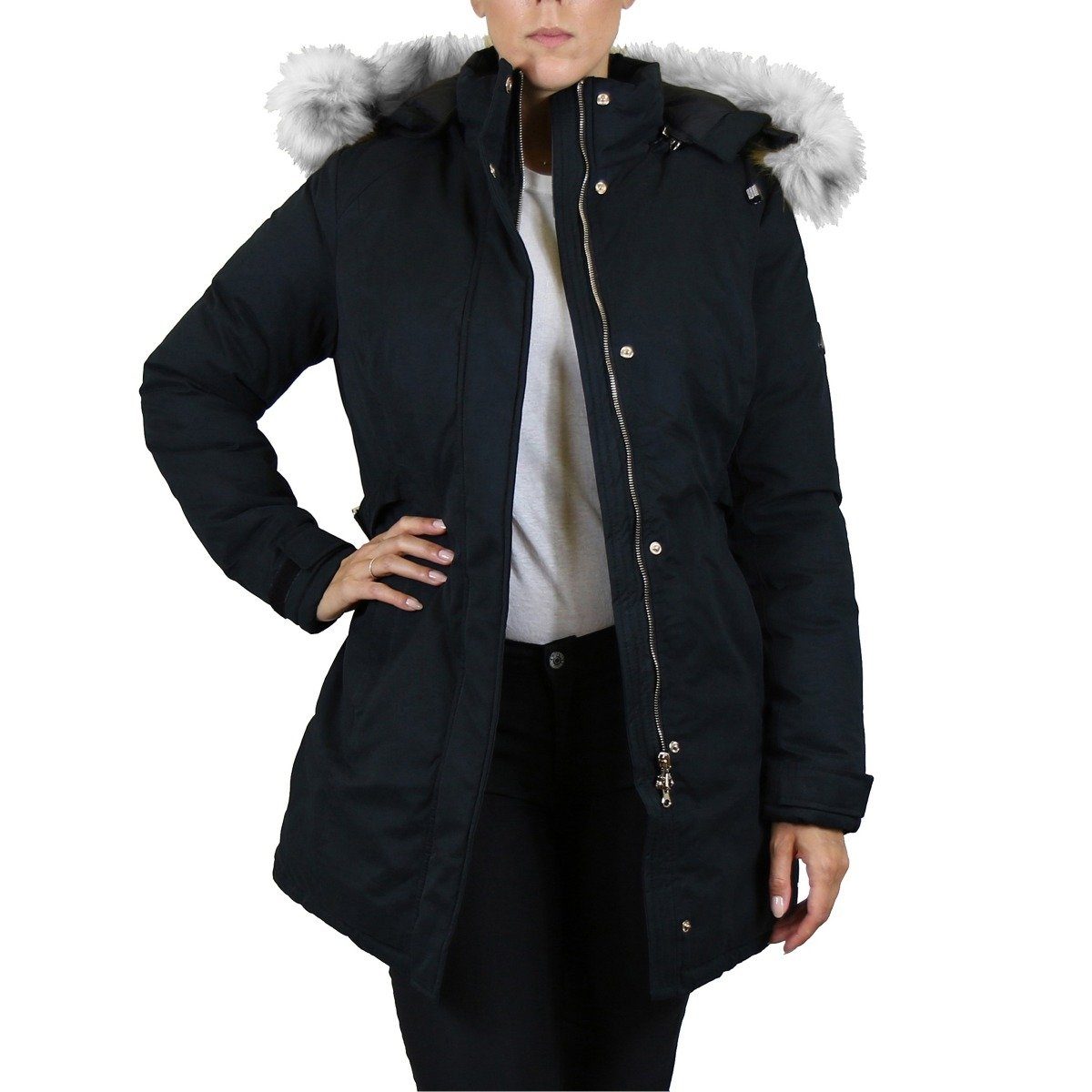 Spire By Galaxy Heavyweight Women's Parka with Hood Women's Apparel S Black Classic - DailySale