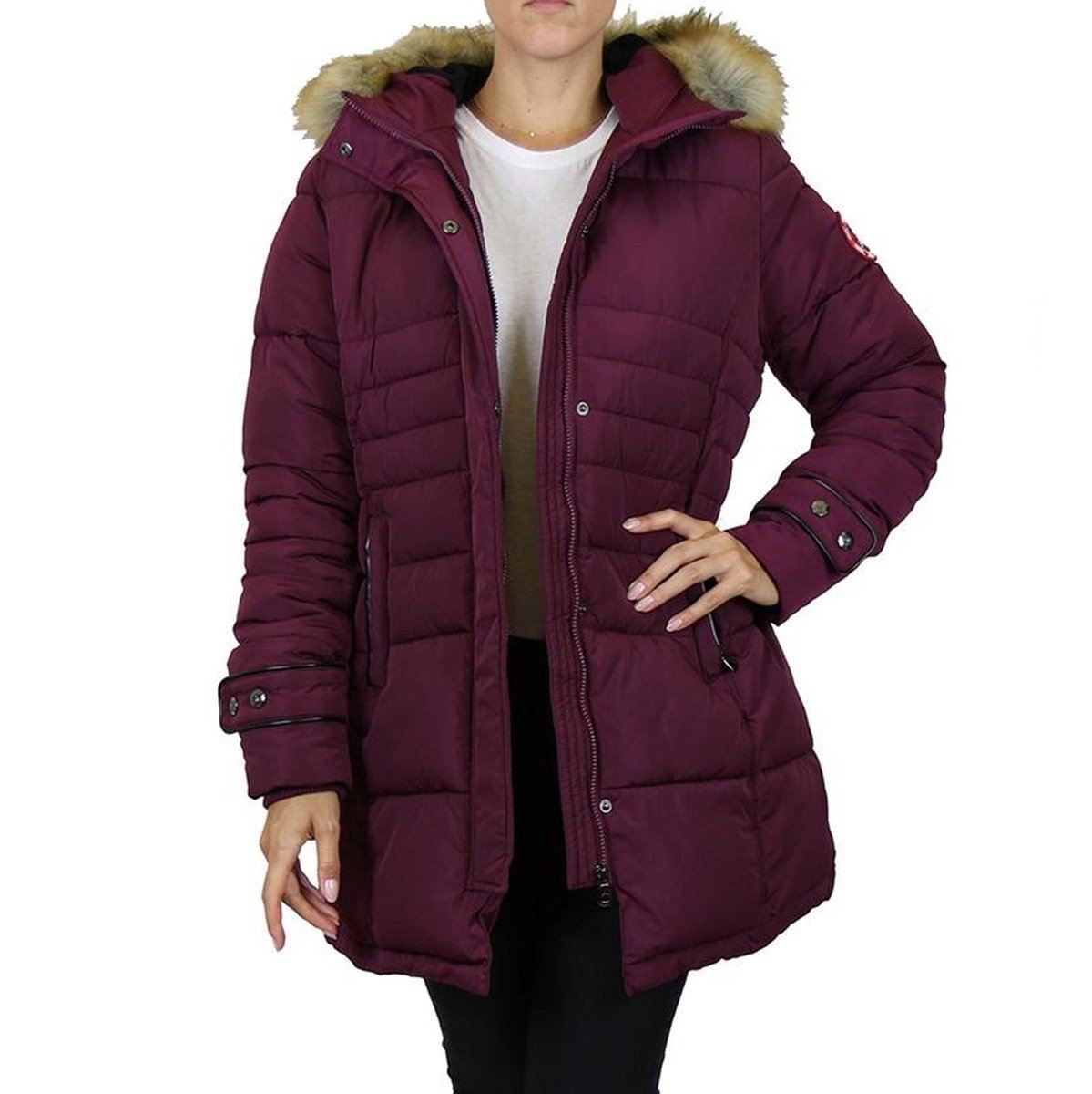 Spire By Galaxy Heavyweight Women's Parka with Hood Women's Apparel S Burgundy Apex - DailySale