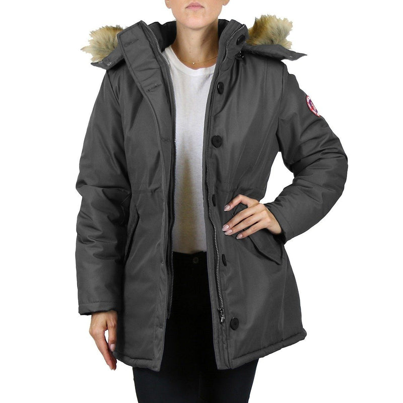 Spire By Galaxy Heavyweight Women's Parka with Hood Women's Apparel S Charcoal Stormy - DailySale