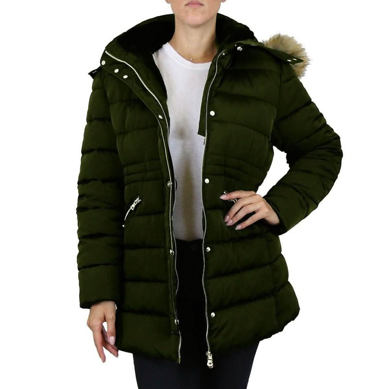 Spire By Galaxy Heavyweight Women's Parka with Hood Women's Apparel S Dark Olive Nova - DailySale