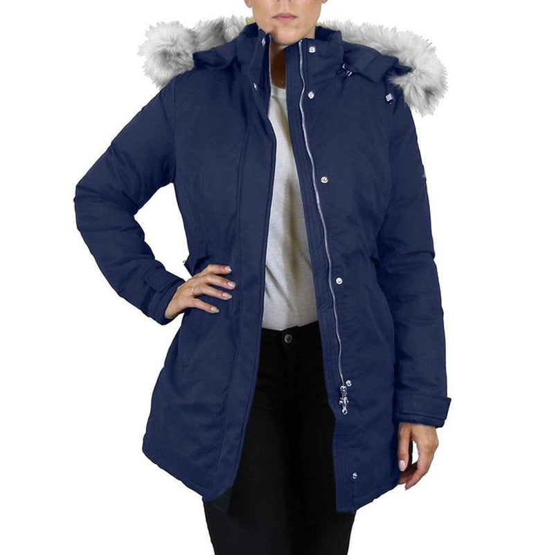Spire By Galaxy Heavyweight Women's Parka with Hood Women's Apparel S Navy Classic - DailySale