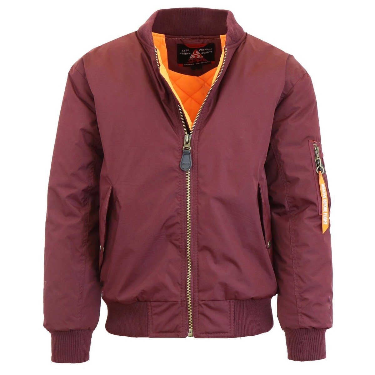 Spire by Galaxy Men's Heavyweight MA-1 Bomber Jacket Men's Apparel S Maroon - DailySale