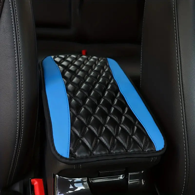 Sponge And PU Leather Armrest Pad Cover Automotive Blue - DailySale