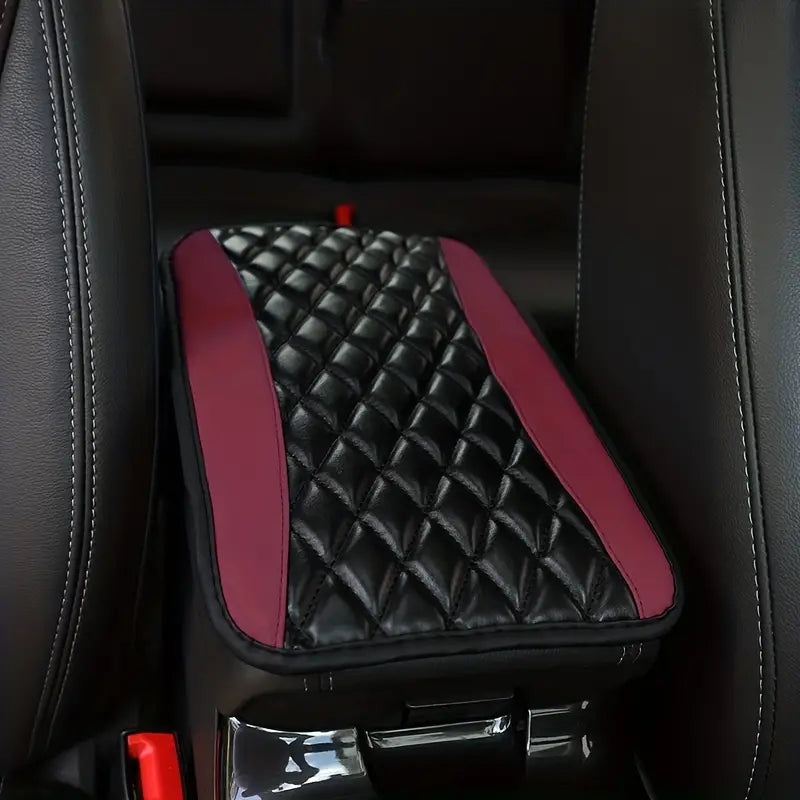 Sponge And PU Leather Armrest Pad Cover Automotive Burgundy - DailySale