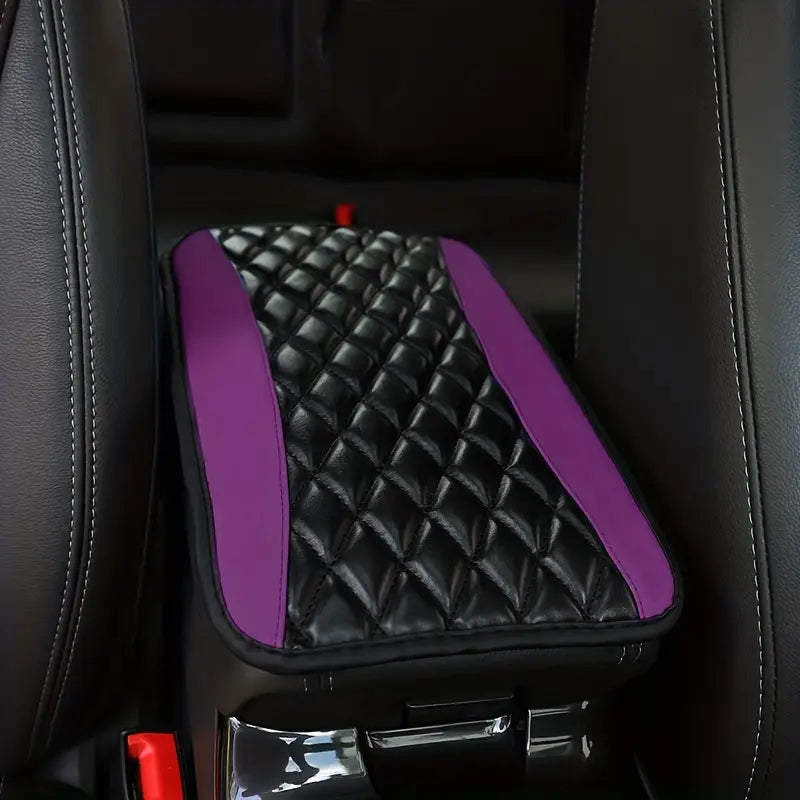 Sponge And PU Leather Armrest Pad Cover Automotive Purple - DailySale