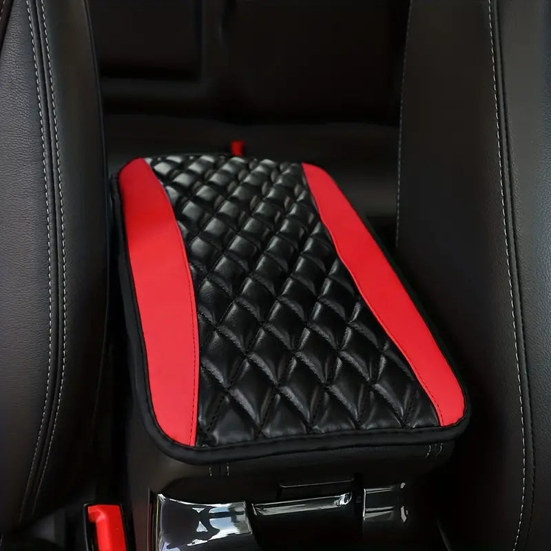 Sponge And PU Leather Armrest Pad Cover Automotive Red - DailySale