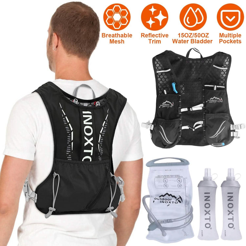 Sport Hydration Vest Running Backpack with 15oz, 50oz Water Bladder Sports & Outdoors - DailySale