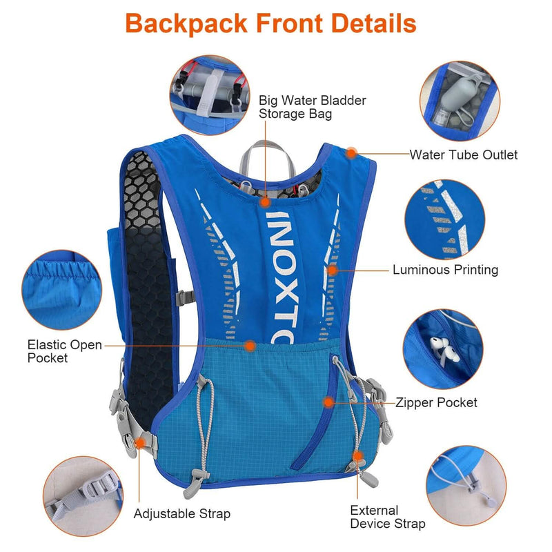 Sport Hydration Vest Running Backpack with 15oz, 50oz Water Bladder Sports & Outdoors - DailySale