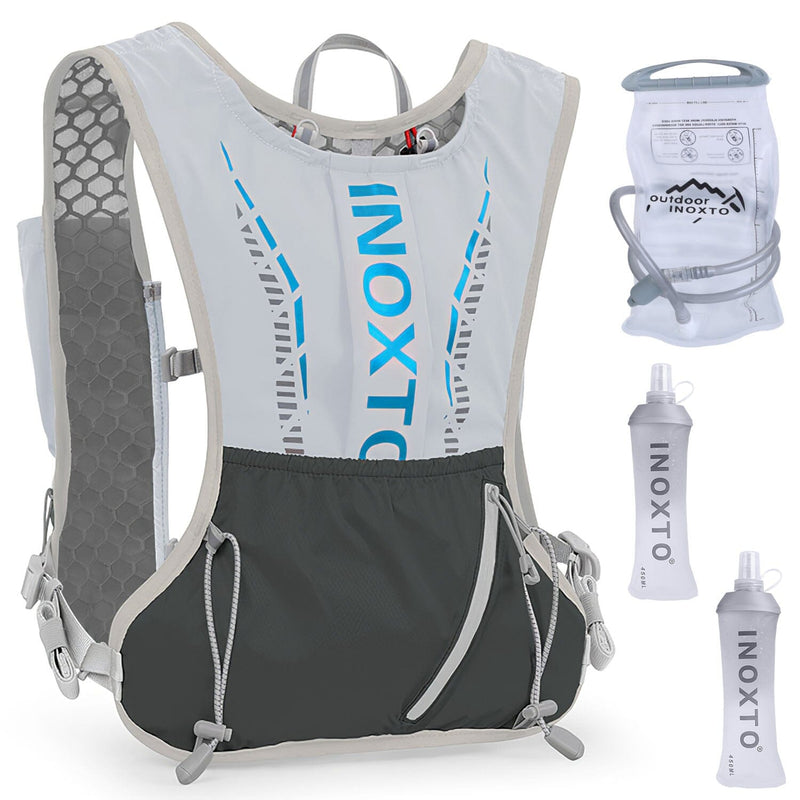 Sport Hydration Vest Running Backpack with 15oz, 50oz Water Bladder Sports & Outdoors Gray - DailySale