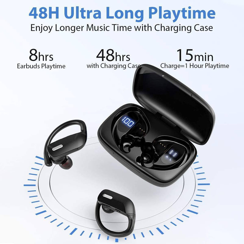 Sports Bluetooth Wireless Earbuds with Microphone Headphones & Audio - DailySale