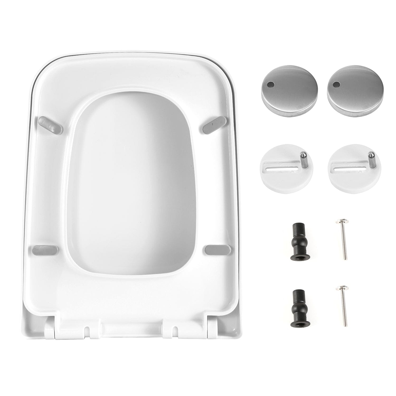 Square Toilet Seat with Grip-Tight Seat Bumpers Bath - DailySale