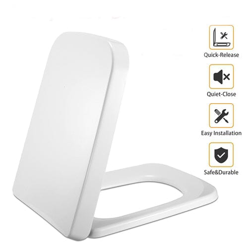 Square Toilet Seat with Grip-Tight Seat Bumpers Bath - DailySale