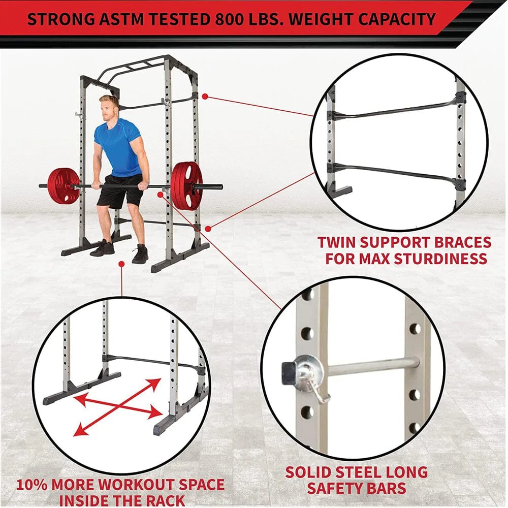 Squat Rack Strength Training Power Cage Fitness - DailySale