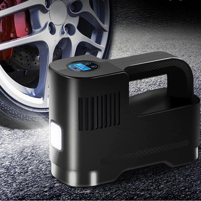 ST-217C Portable Car Electric Tire Multi-function 12V Air Pump with front light turned on
