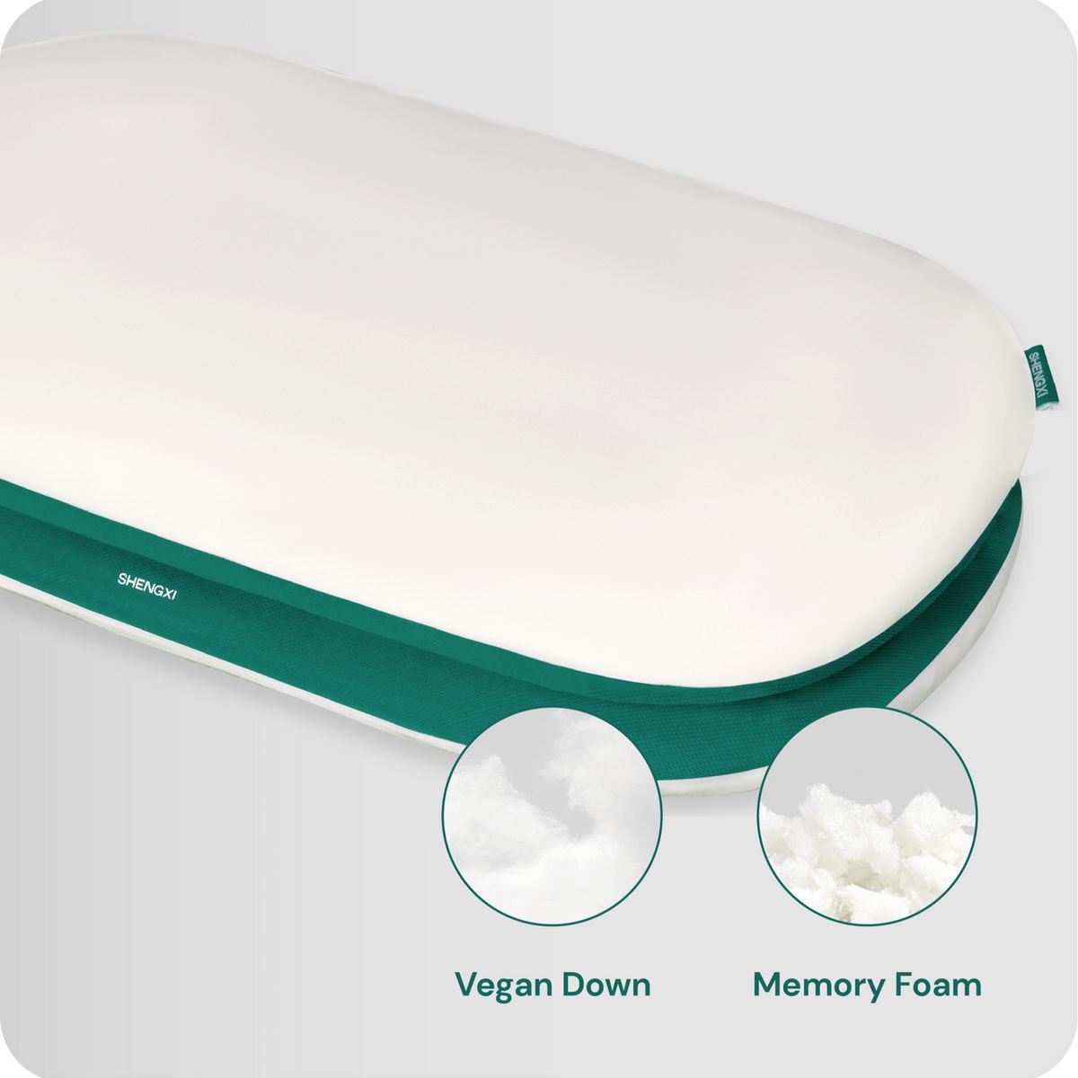 Stack Pillow with Dual Layers Balance, Adjustable Height, Suitable for All Sleeping Positions Bedding Vegan Down - DailySale