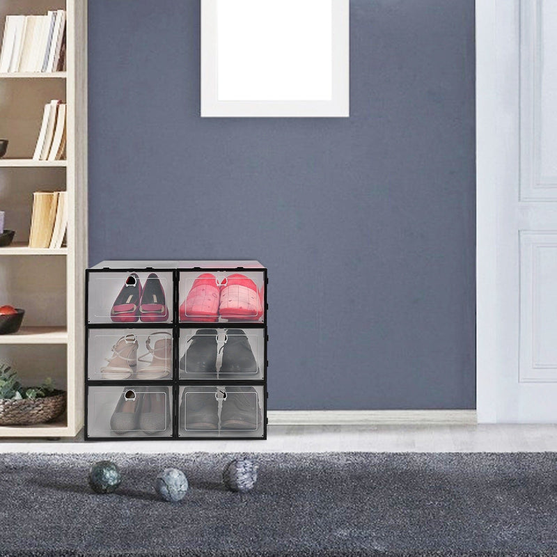 Stackable Shoe Storage Bin Transparent Dustproof Closet & Storage - DailySale