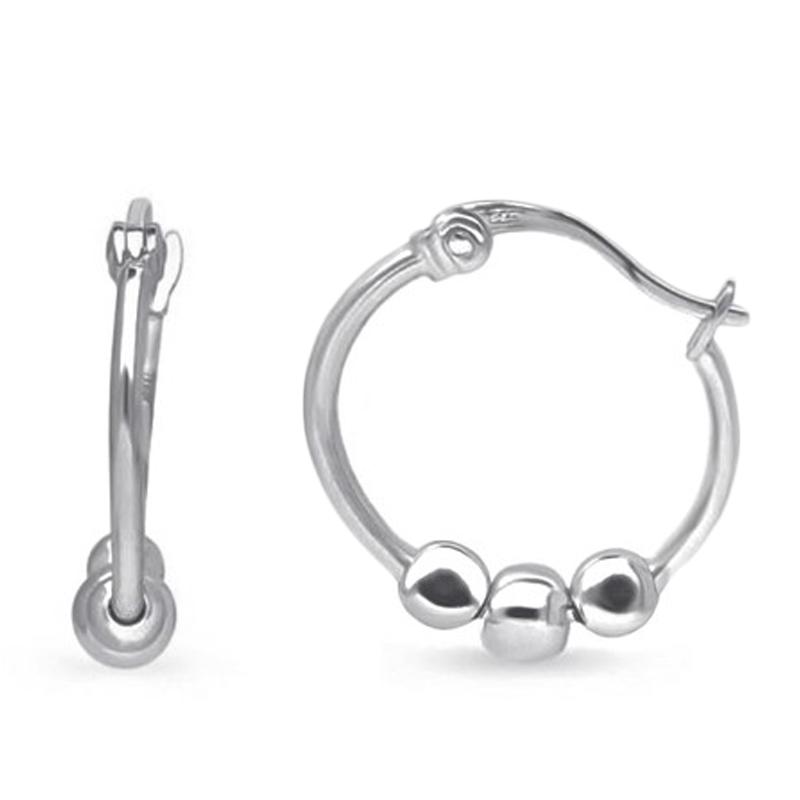 Stainless Steel Ball Hoop Earrings Jewelry 15mm - DailySale
