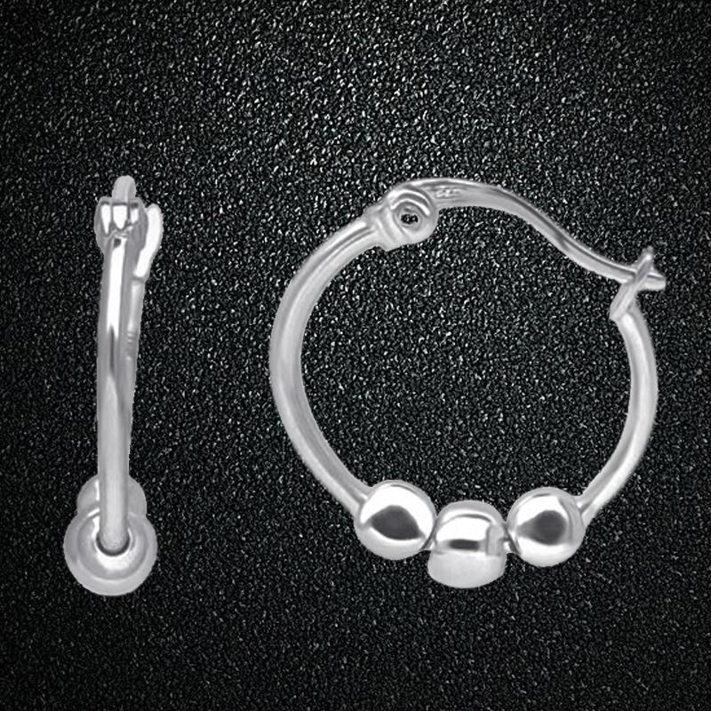 Stainless Steel Ball Hoop Earrings Jewelry - DailySale
