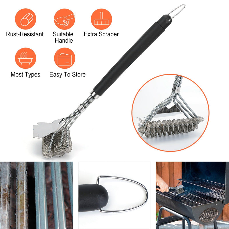 Stainless Steel BBQ Grill Cleaning Brush Stainless Steel Kitchen Tools & Gadgets - DailySale