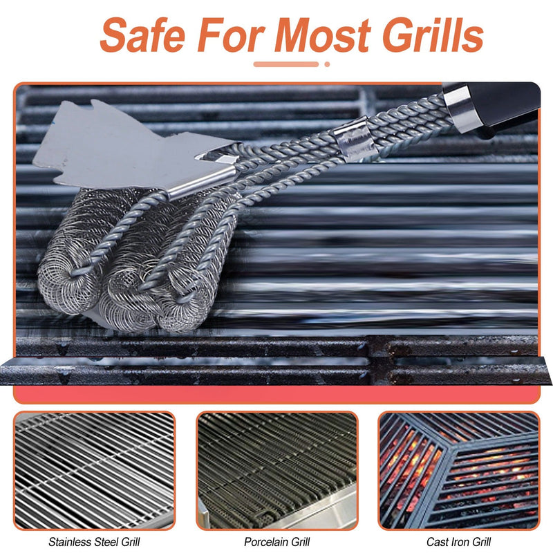 Stainless Steel BBQ Grill Cleaning Brush Stainless Steel Kitchen Tools & Gadgets - DailySale