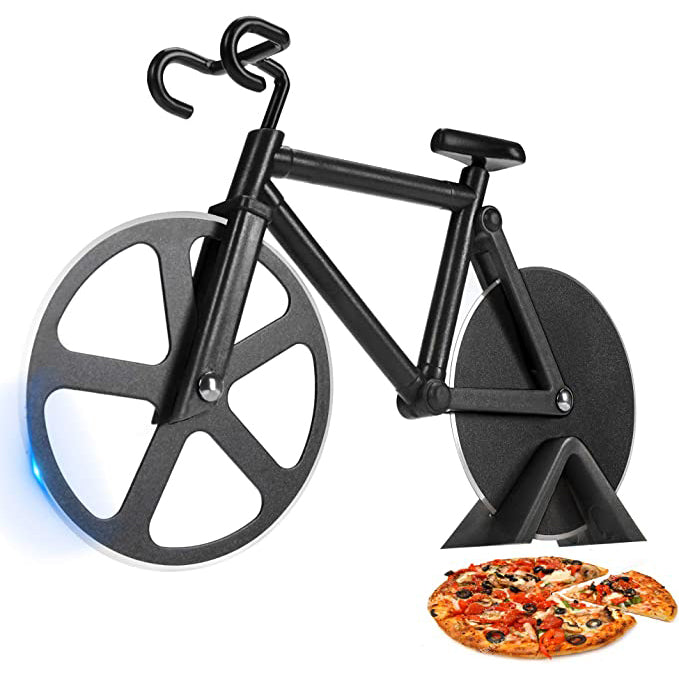Stainless Steel Bicycle Pizza Cutter Kitchen Tools & Gadgets Black - DailySale