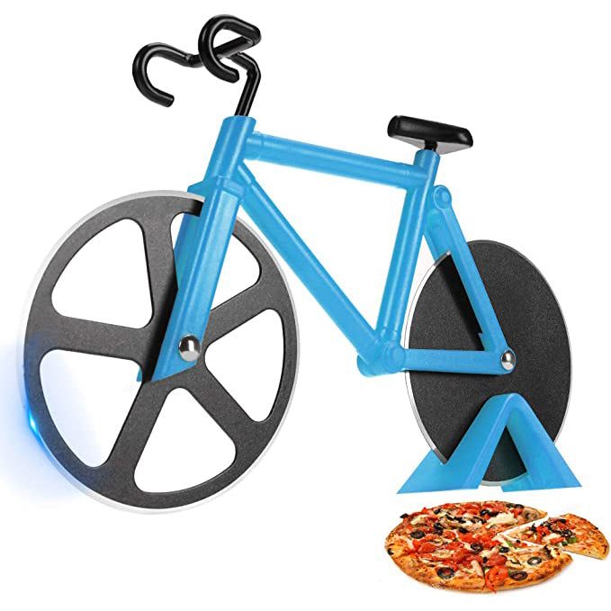 Stainless Steel Bicycle Pizza Cutter Kitchen Tools & Gadgets Blue - DailySale