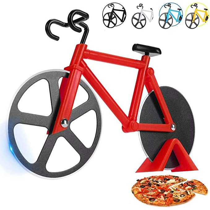 Stainless Steel Bicycle Pizza Cutter Kitchen Tools & Gadgets Red - DailySale