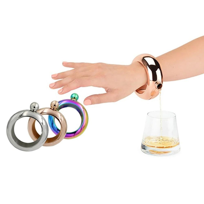 Bracelet Flask for Women Fashion Wine Bangle Silver 304 Stainless Steel  Wrist for sale online | eBay