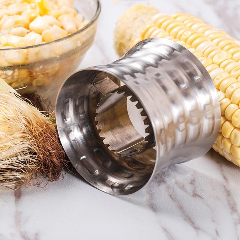Stainless Steel Corn Stripper and Peeler Ring Kitchen Essentials - DailySale