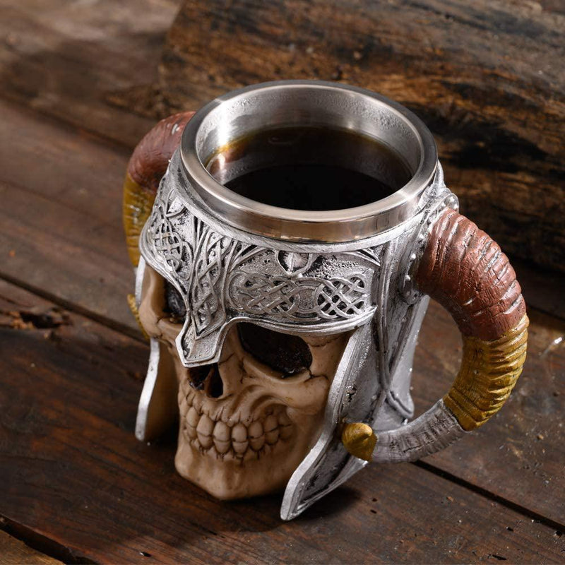 Stainless Steel Double Handle Horn Skull Beer Cup Kitchen & Dining - DailySale