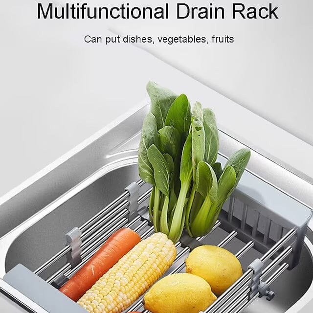 Stainless Steel Frame Drain Basket Telescopic Sink Frame Kitchen Tools & Gadgets - DailySale