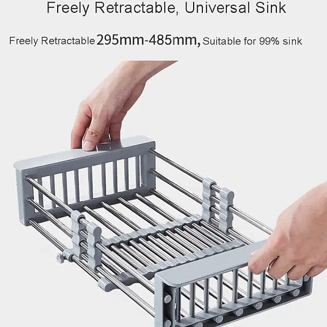 Kitchen Sink Drain Basket Retractable Stainless Steel Sink