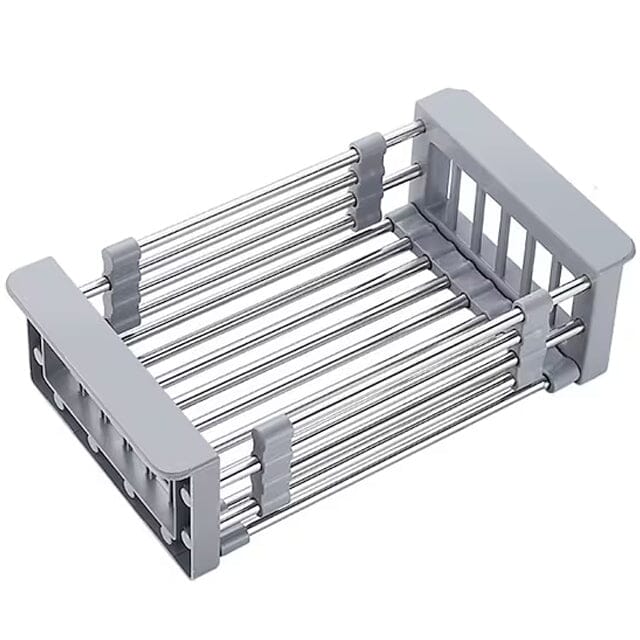 Stainless Steel Frame Drain Basket Telescopic Sink Frame Kitchen Tools & Gadgets Gray - DailySale