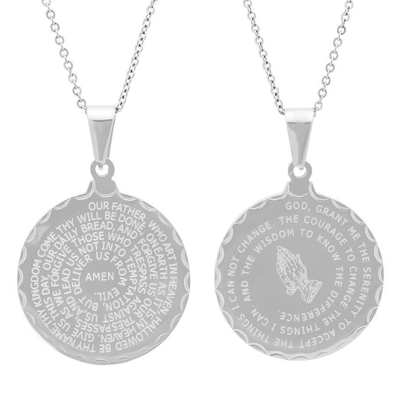 Stainless Steel Lord's and Serenity Prayer Pendant for Women Jewelry - DailySale