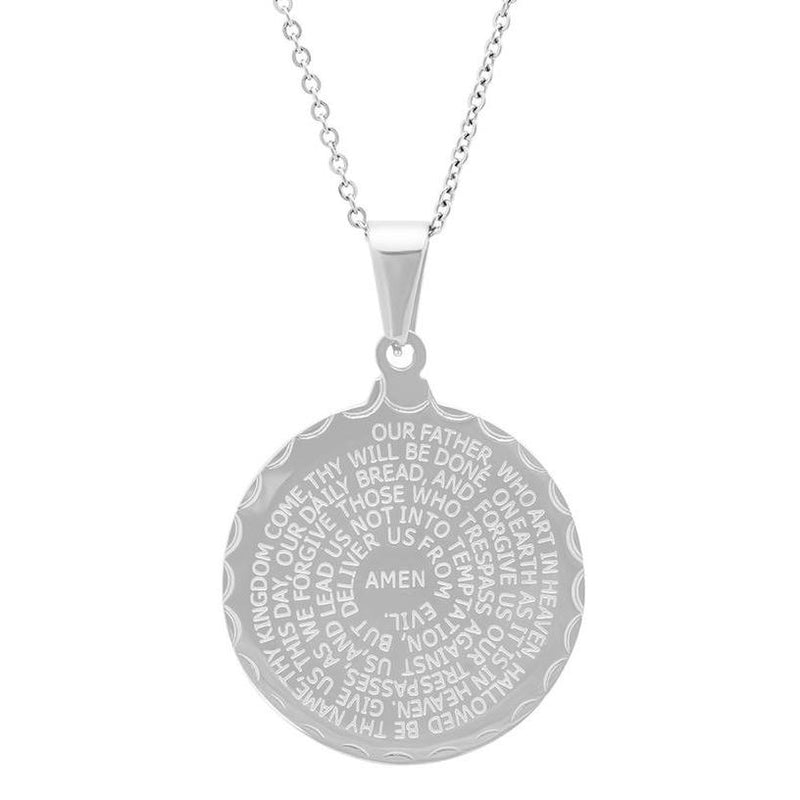 Stainless Steel Lord's and Serenity Prayer Pendant for Women Jewelry Silver - DailySale