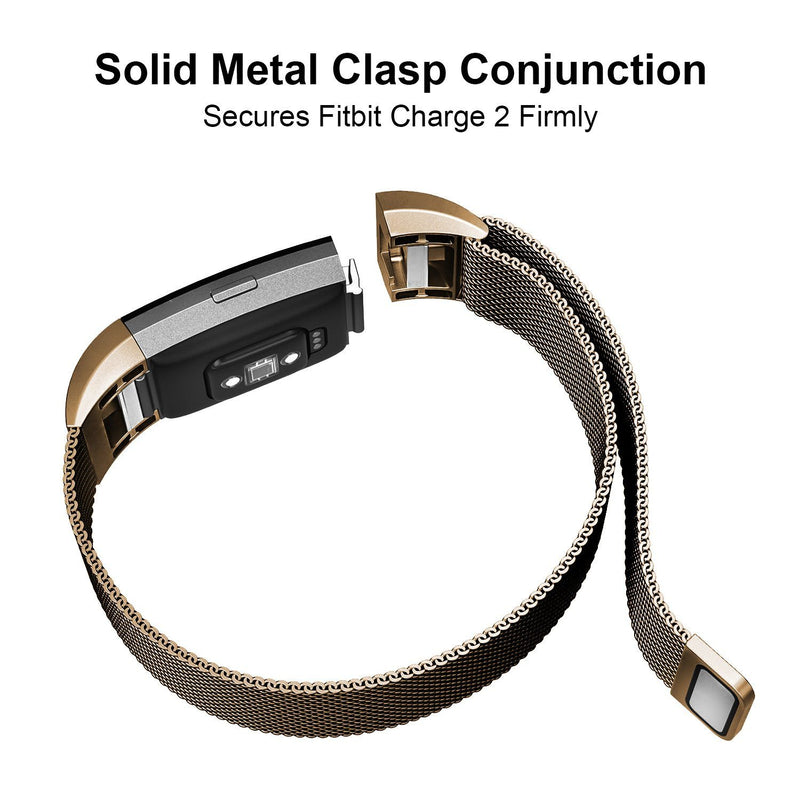 Stainless Steel Mesh Milanese Loop Band for Fitbit Charge 2