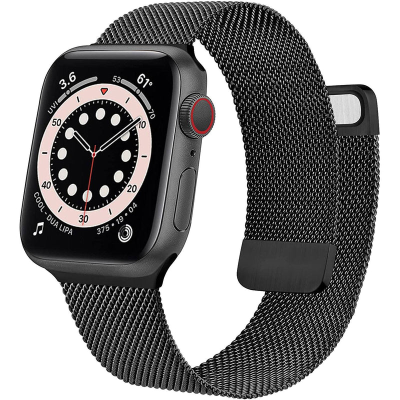 Stainless Steel Mesh Strap Replacement for iWatch Series 6 5 4 3 2 1 SE Smart Watches Black 38mm/40mm - DailySale