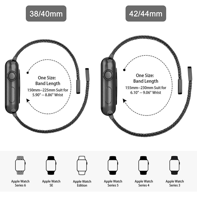 Stainless Steel Mesh Strap Replacement for iWatch Series 6 5 4 3 2 1 SE Smart Watches - DailySale