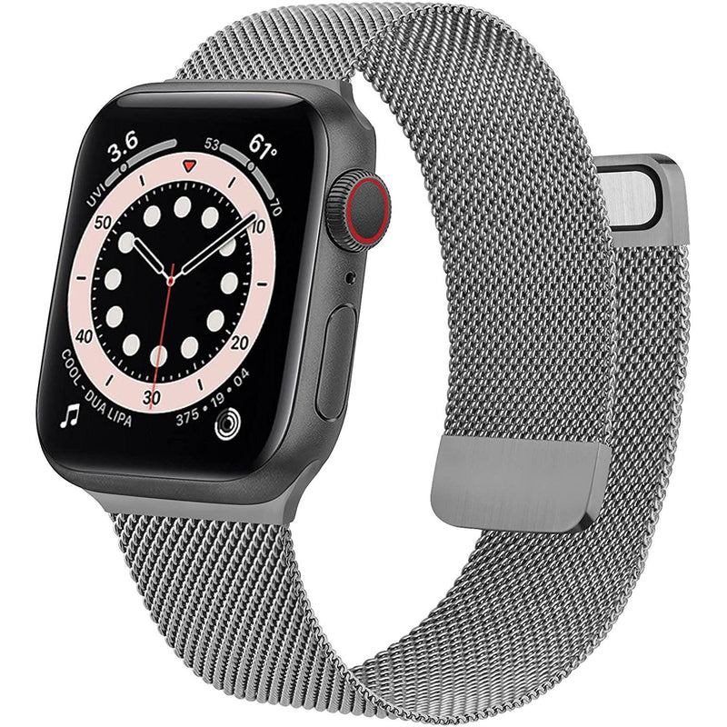 Stainless Steel Mesh Strap Replacement for iWatch Series 6 5 4 3 2 1 SE Smart Watches Dark Gray 38mm/40mm - DailySale